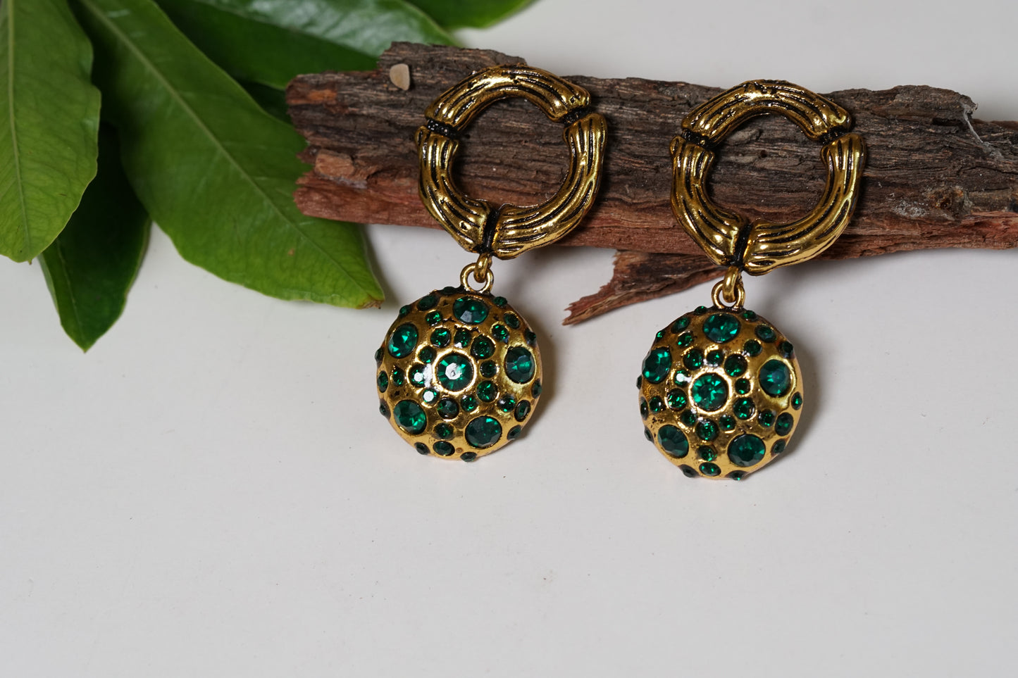 Green AD stone Earrings H1-069