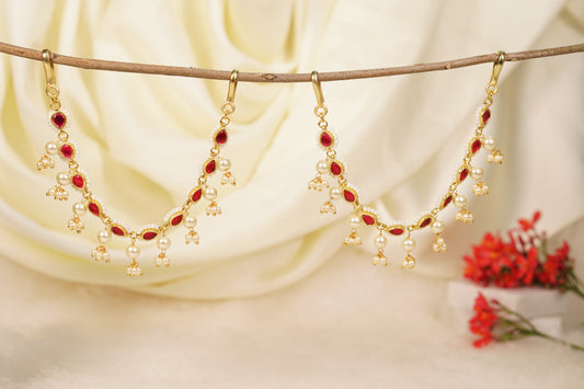 Kundan Pearl  Earchain 9-217