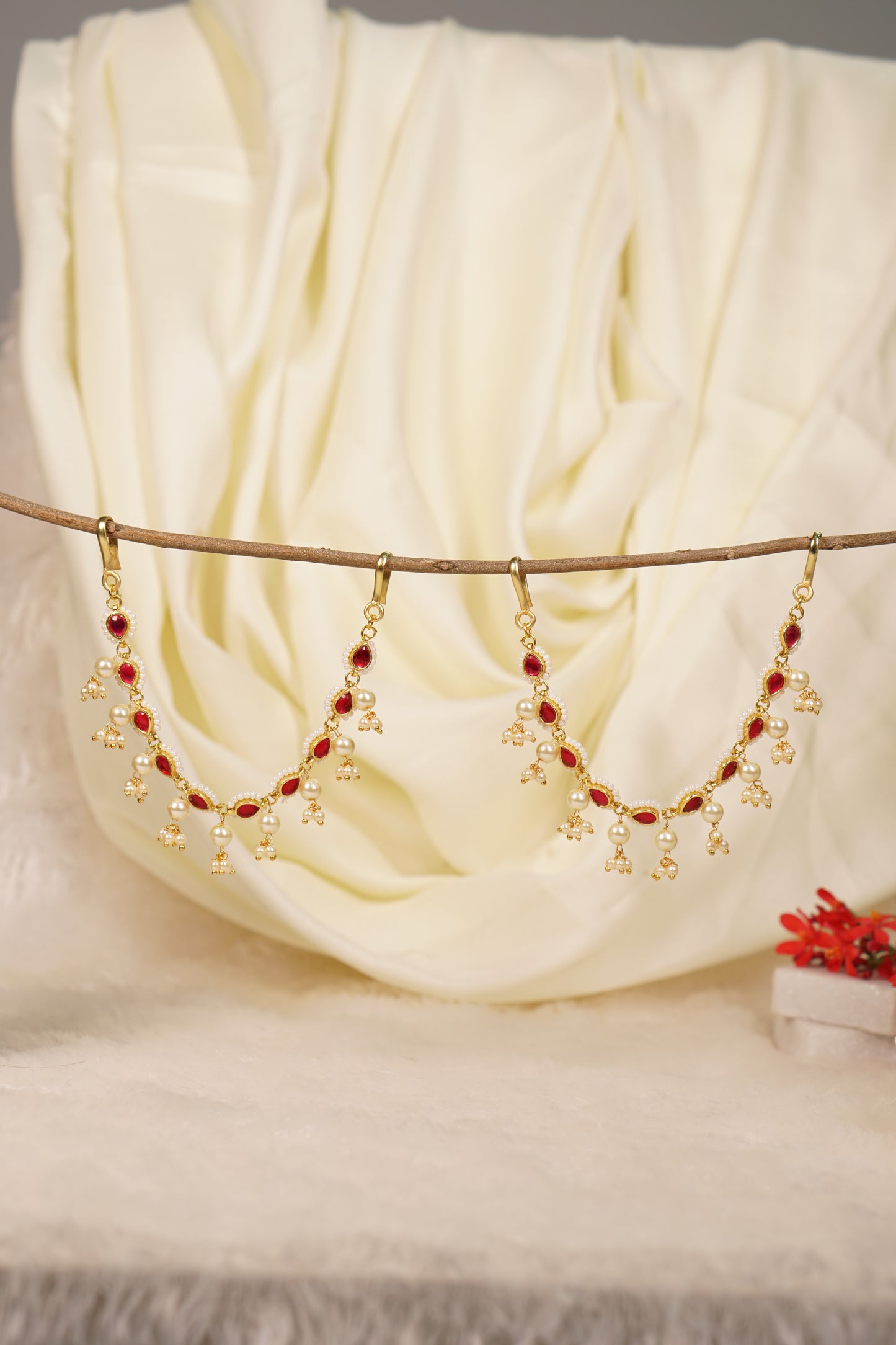 Kundan Pearl  Earchain 9-217