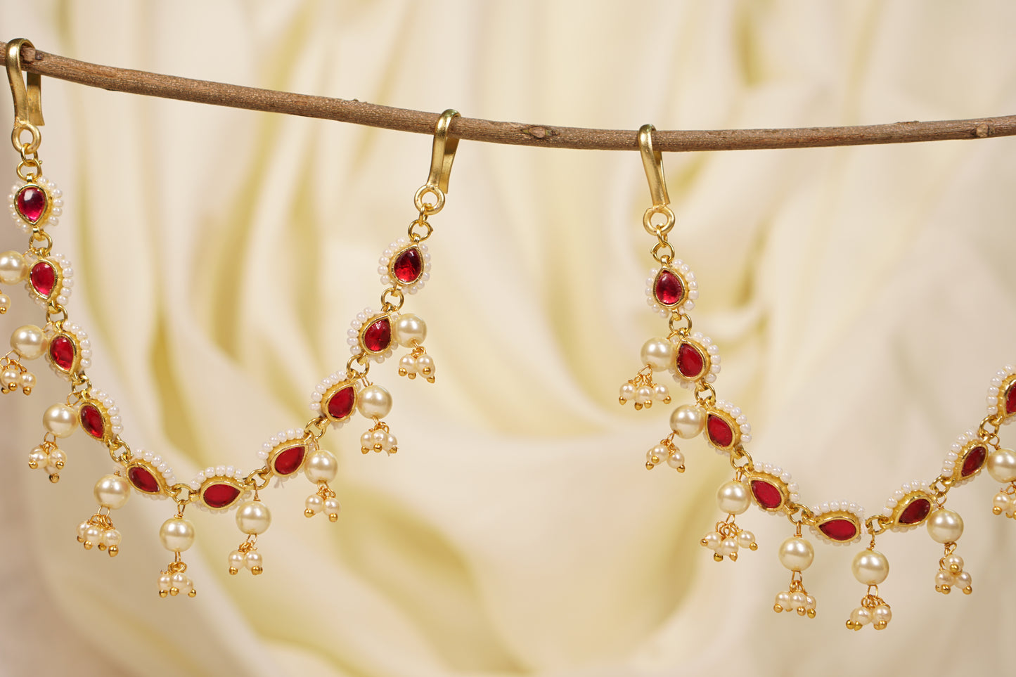Kundan Pearl  Earchain 9-217