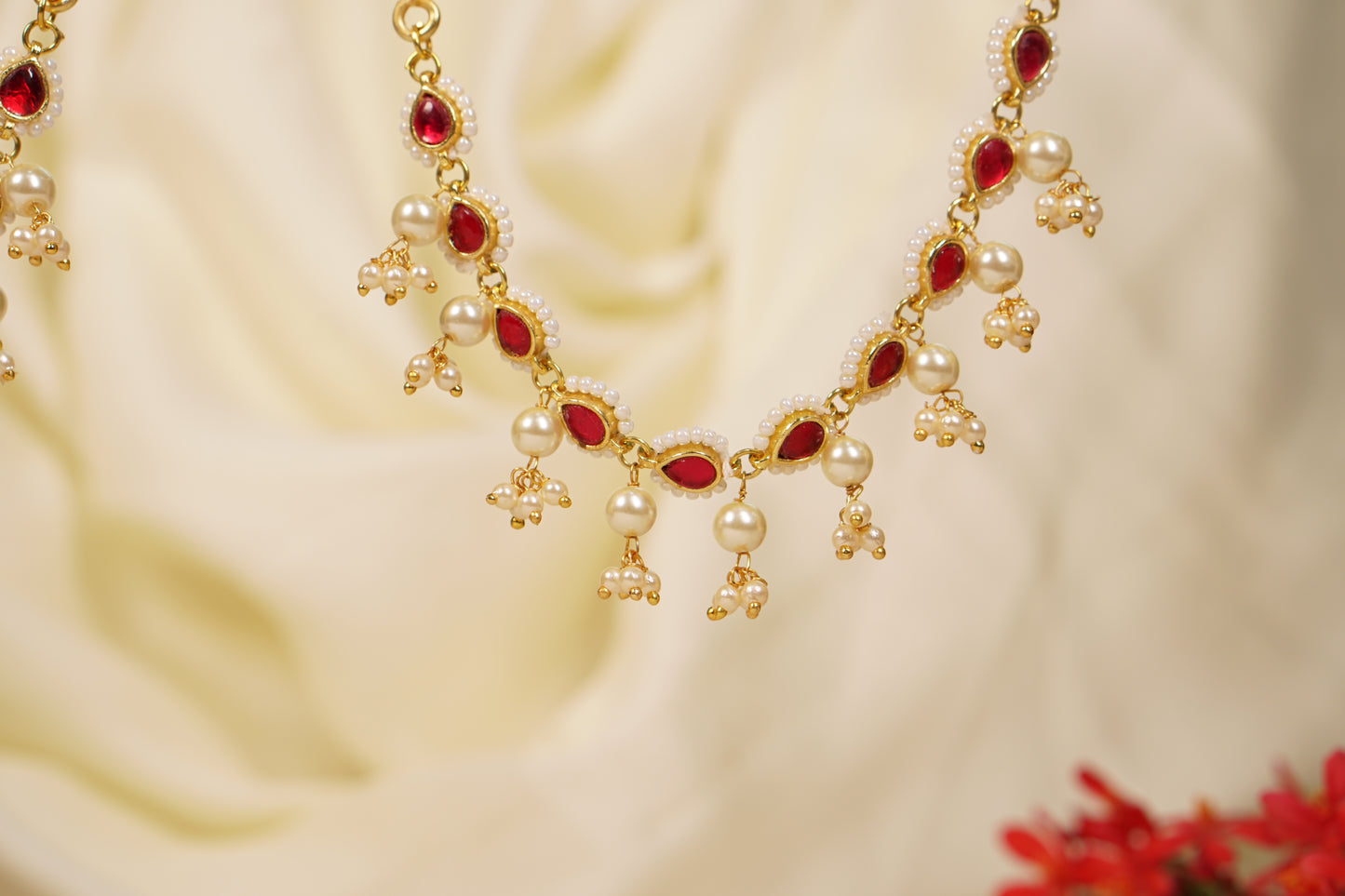 Kundan Pearl  Earchain 9-217