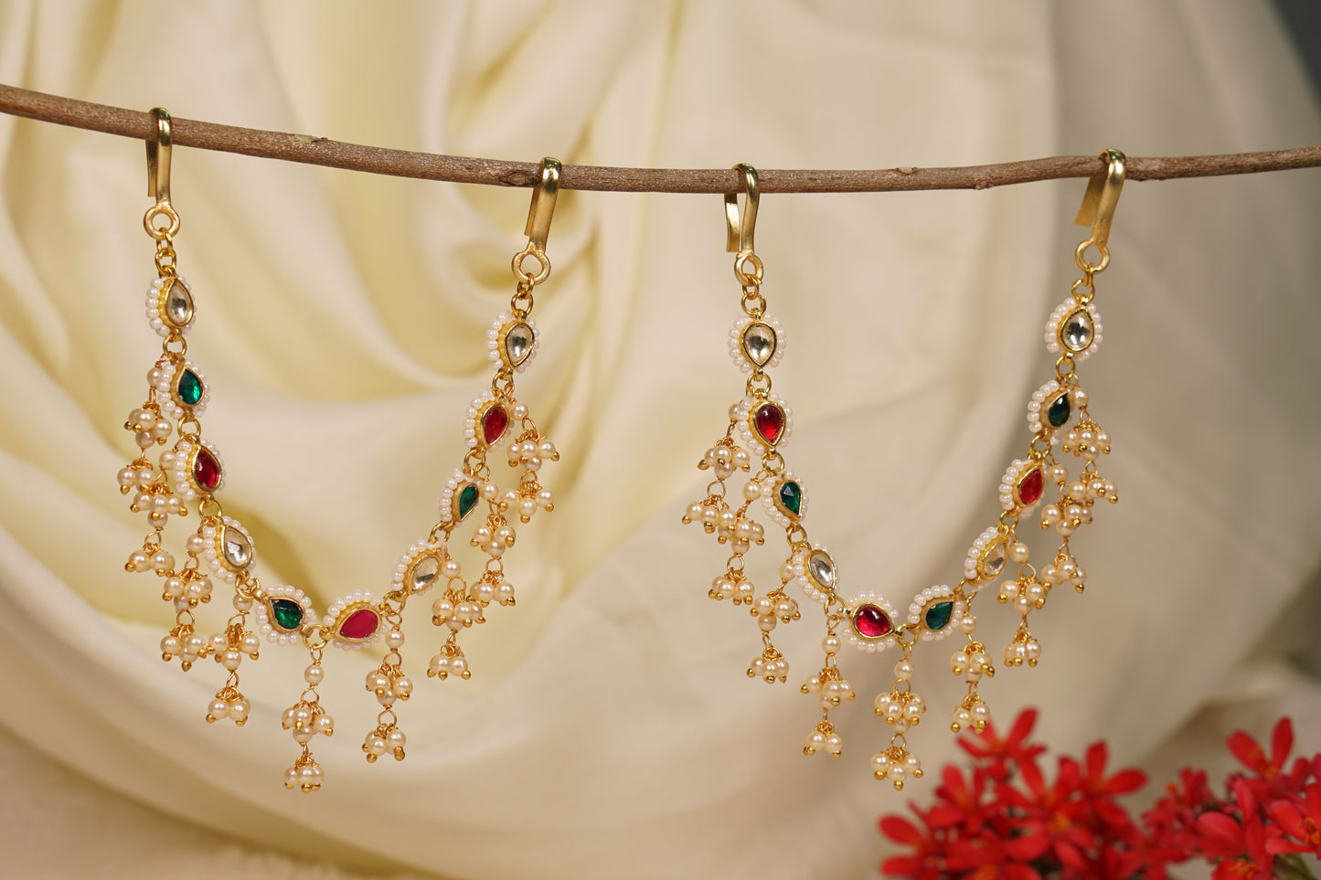 Kundan Multi colour Earchain 9-218