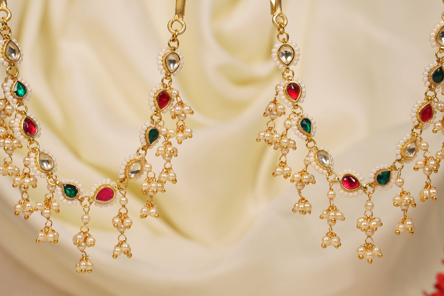 Kundan Multi colour Earchain 9-218