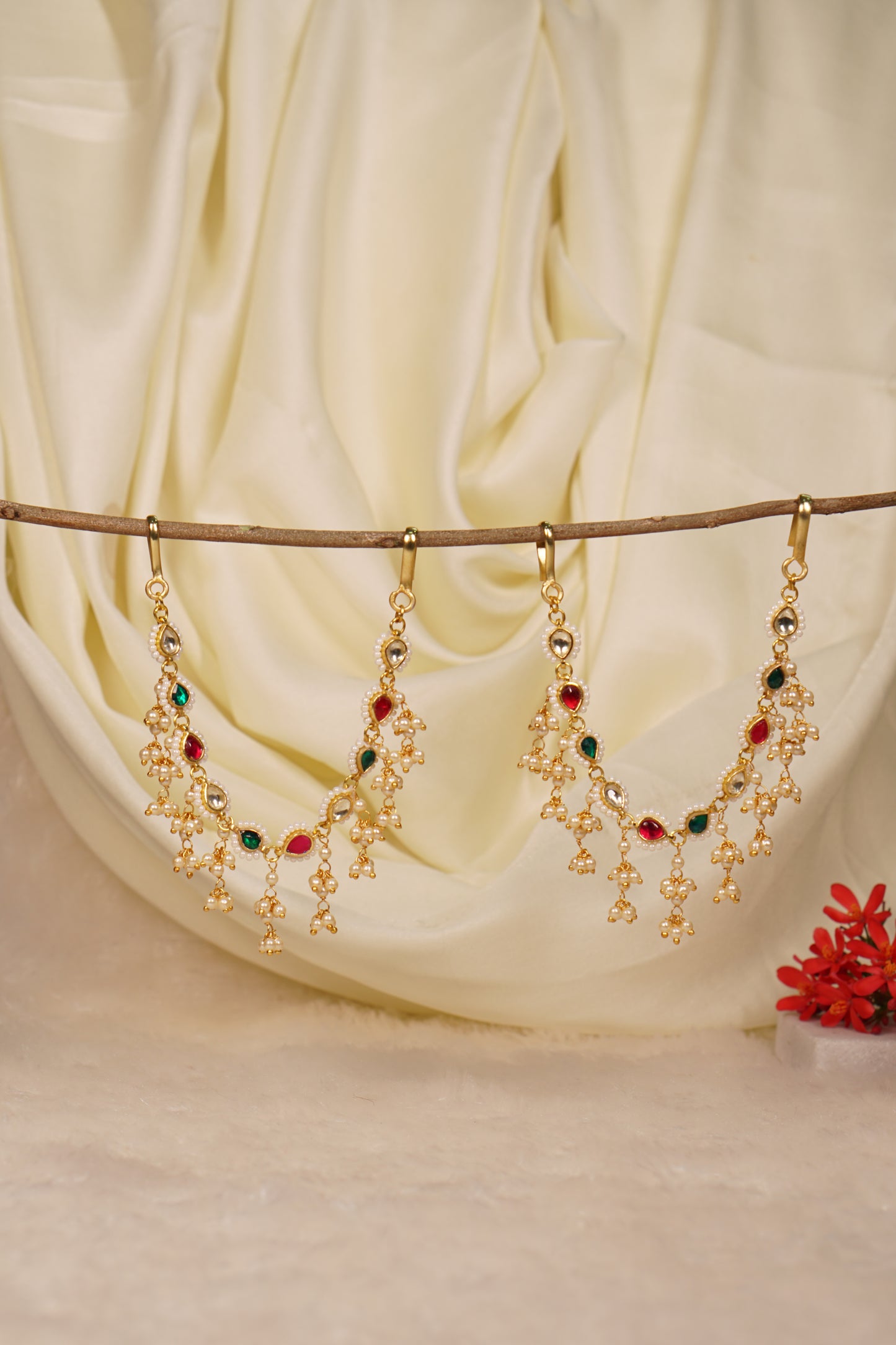 Kundan Multi colour Earchain 9-218