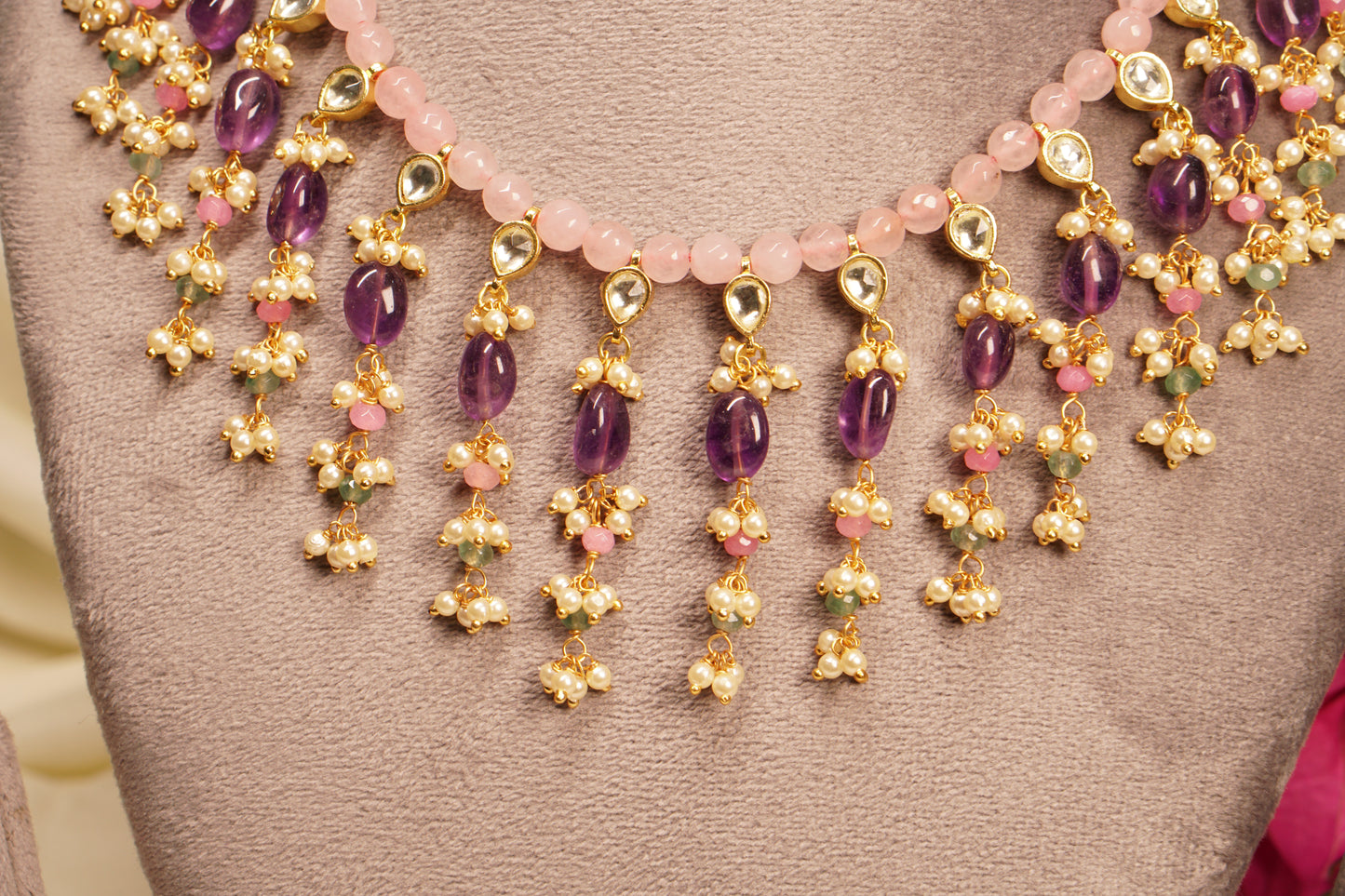 Purple beads Necklace Set H4-16