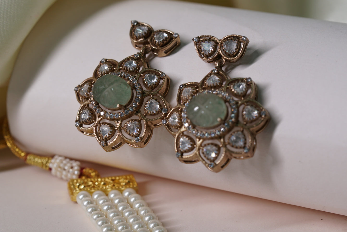 Mint Green Polki Necklace Set H1-079