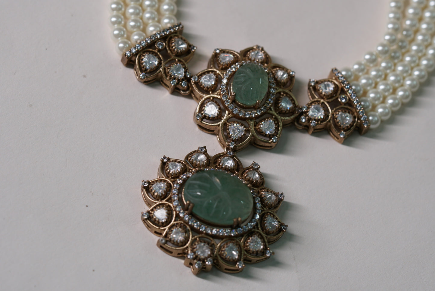 Mint Green Polki Necklace Set H1-079