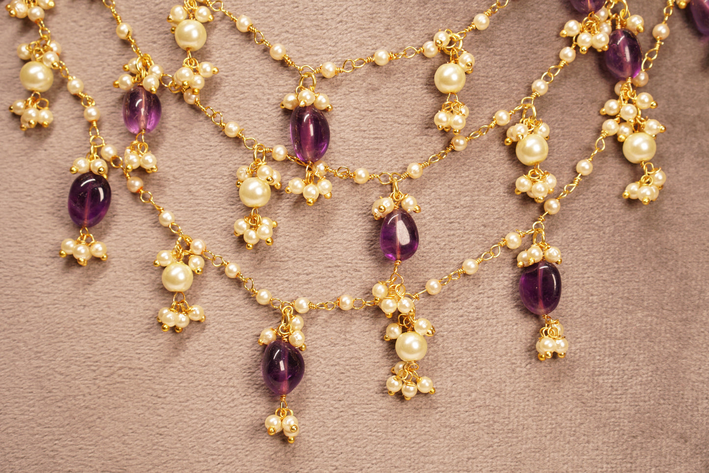 Purple beads Necklace H4-29