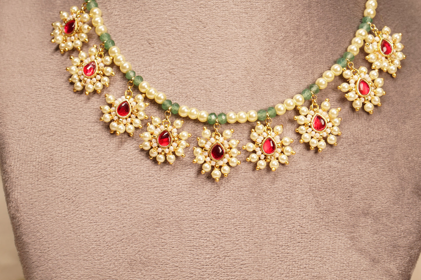 Kundan beads Necklace set H4-22