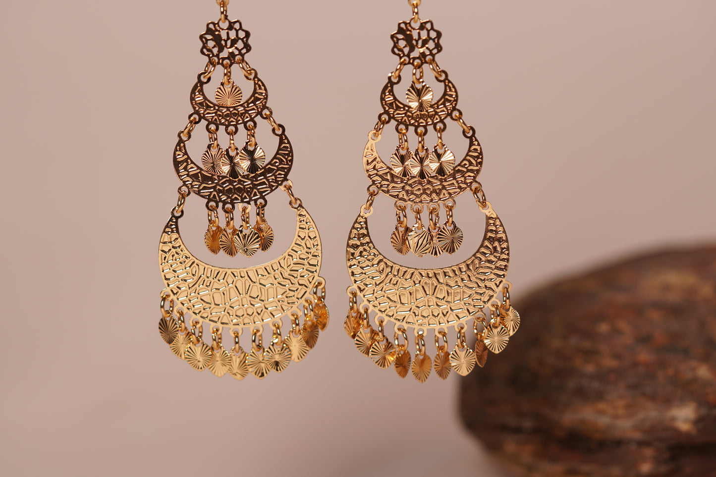 Brass gold polish Earrings H1-065
