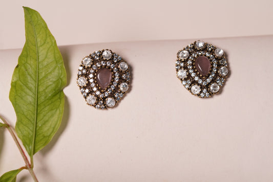 Pink Polki studs H1-015