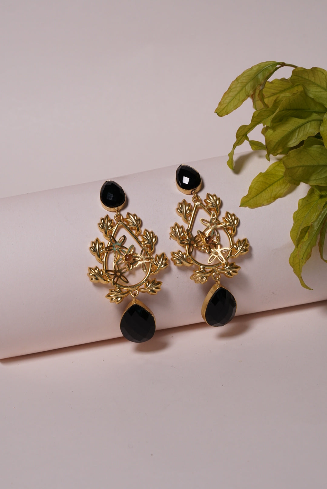 Black Stone earring H1-018
