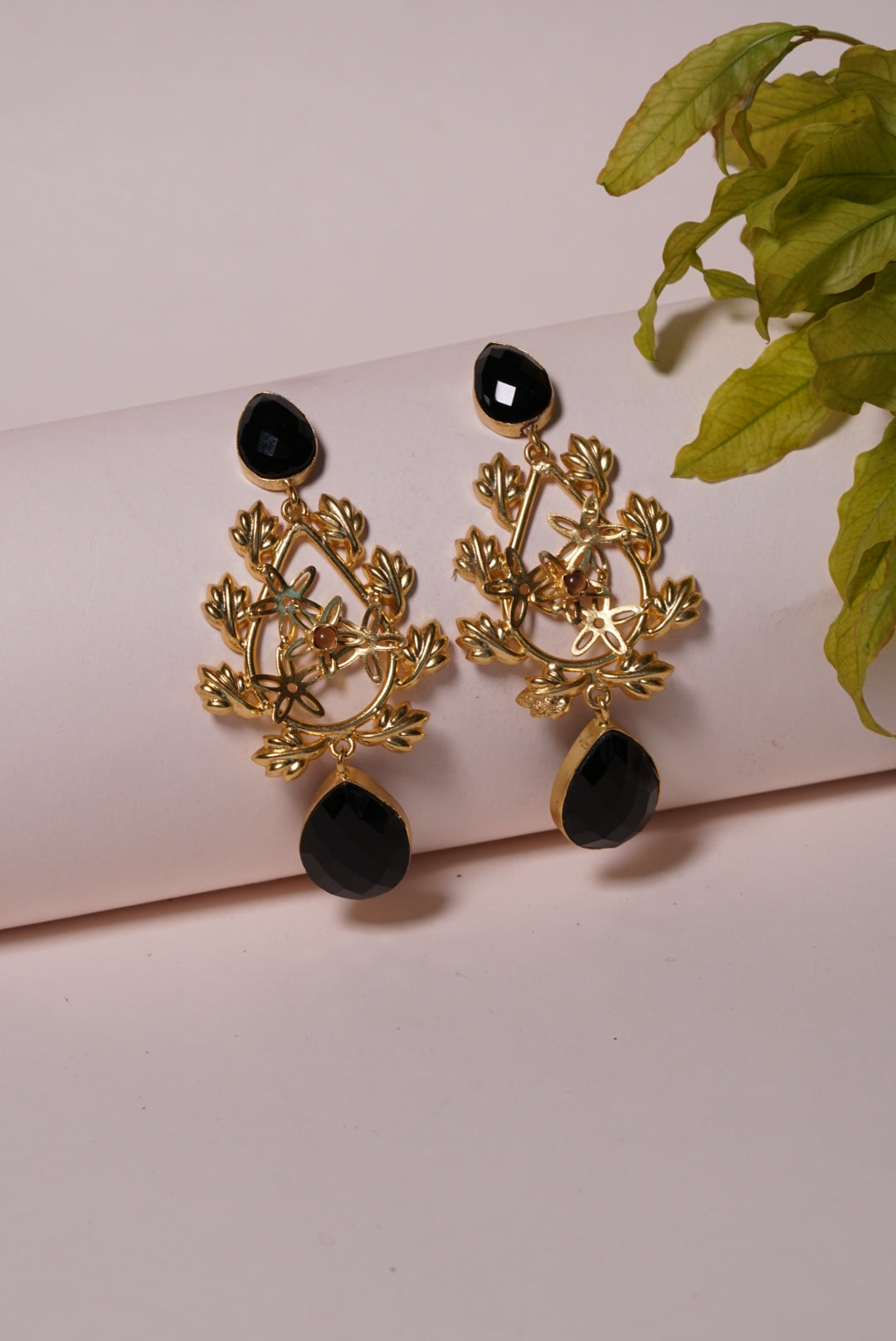 Black Stone earring H1-018
