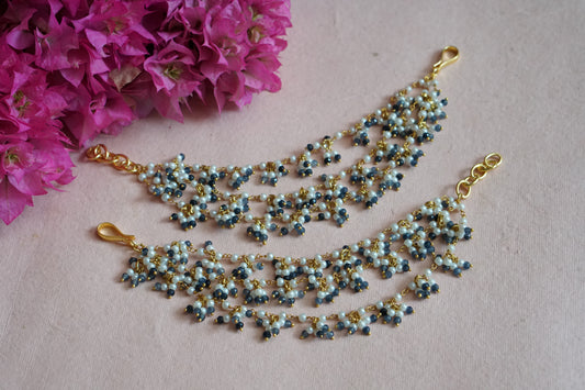 kundan 3 line earchain  H1-140