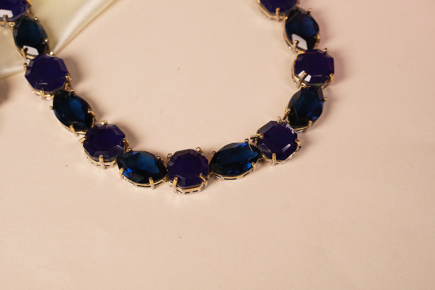Blue stone polki Necklace set H4-13