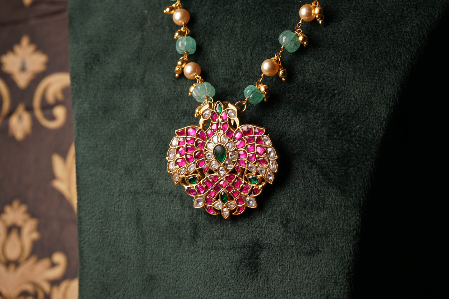 KUNDAN PENDANDT NECKLACE (4-8278(K)