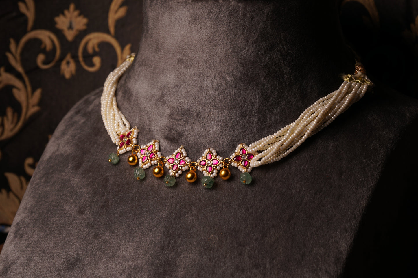 KUNDAN choker(4-8287)(K)