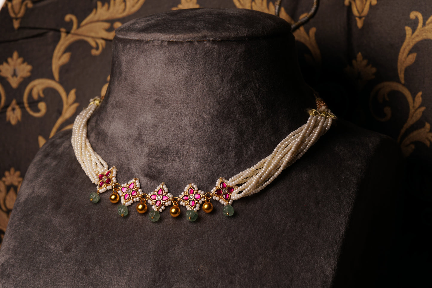 KUNDAN choker(4-8287)(K)