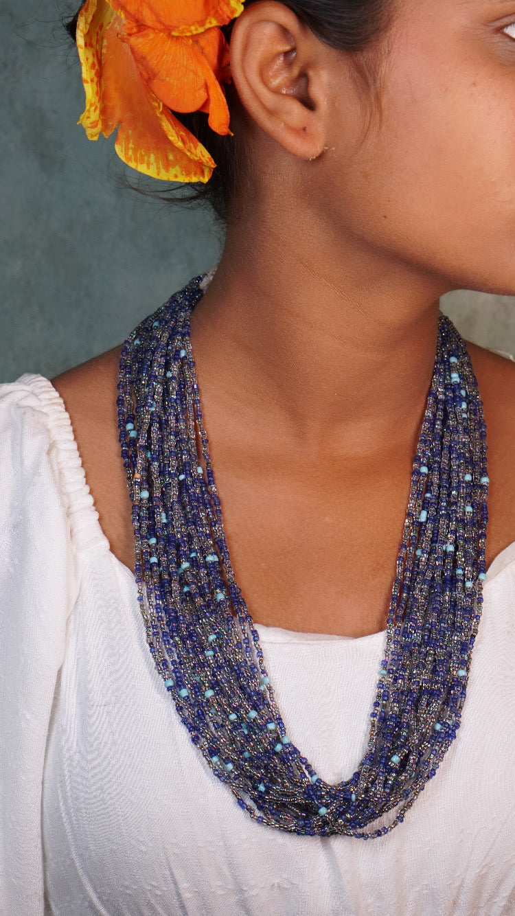 Blue Beads Necklace H1-073