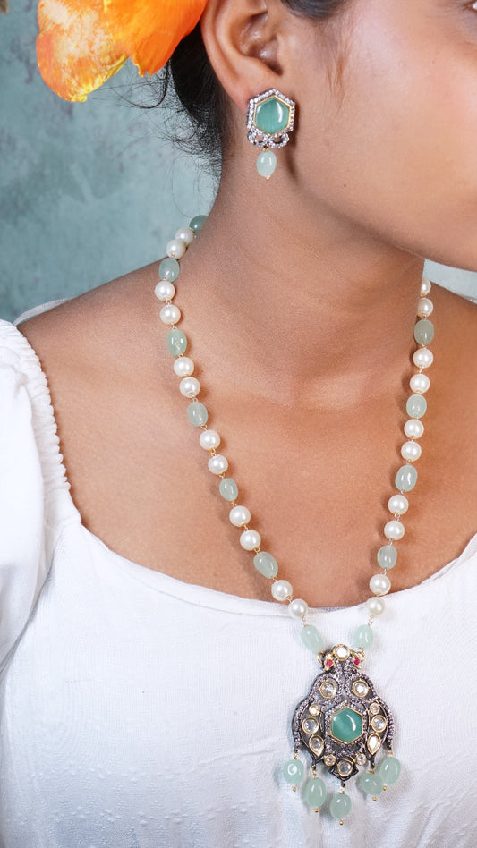 Polki pendant Necklace set H1-038