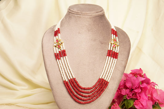 Mehroon Beads Necklace 4-8104