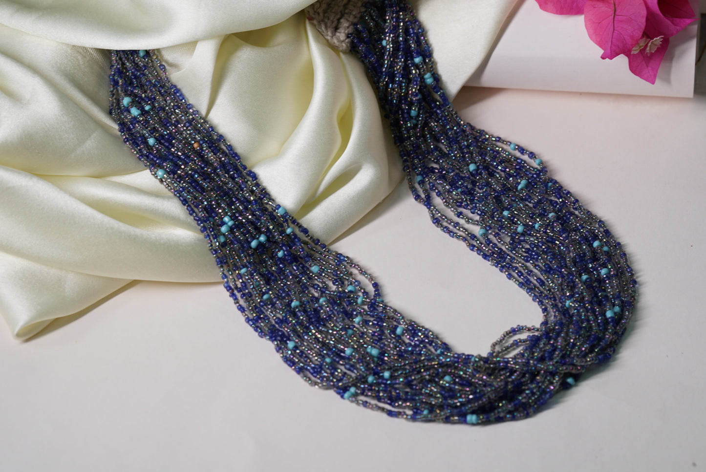Blue Beads Necklace H1-073