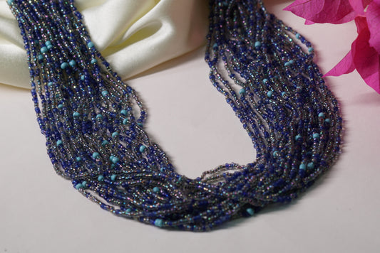 Blue Beads Necklace H1-073