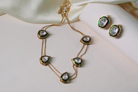 Meena chokar Necklace set (4-7988)(B)