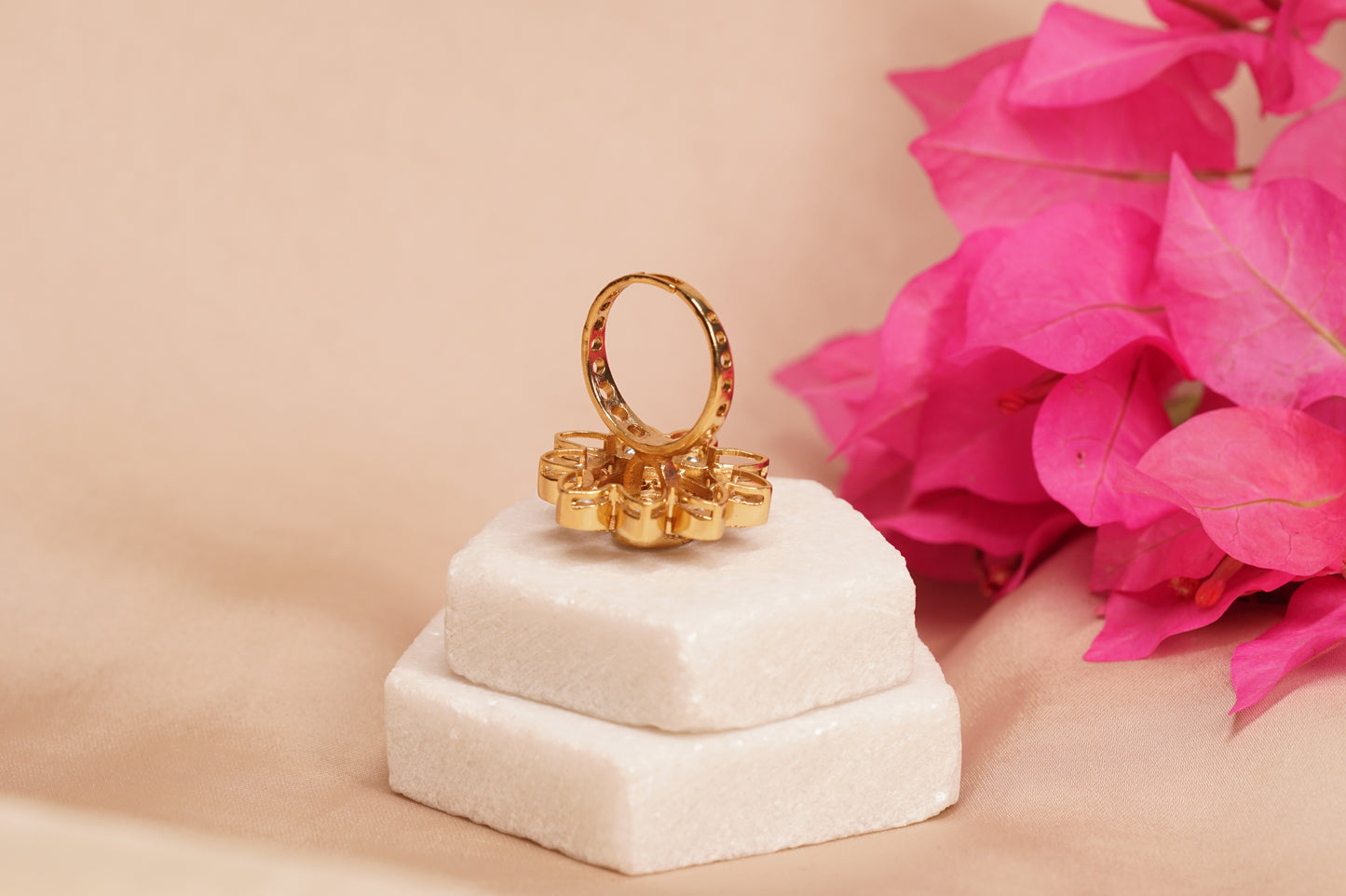 White Polki Ring H6-10