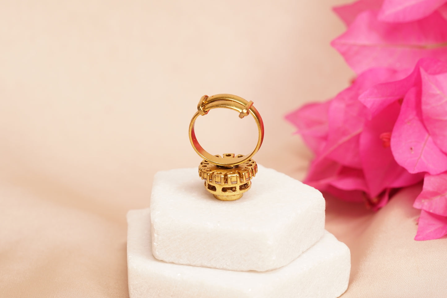 White Polki Ring H6-9