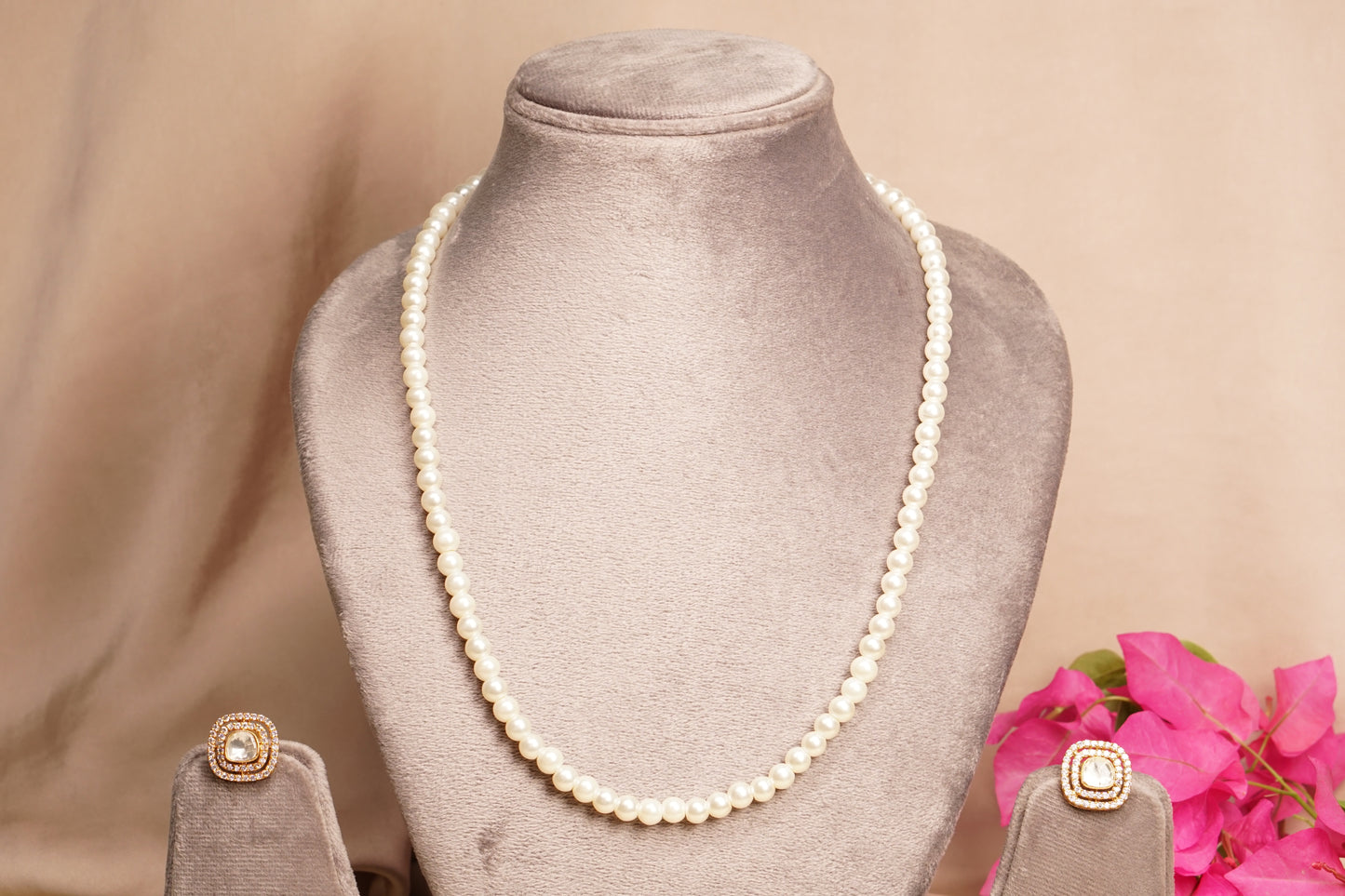 Polki pearl mala necklace set H1-128