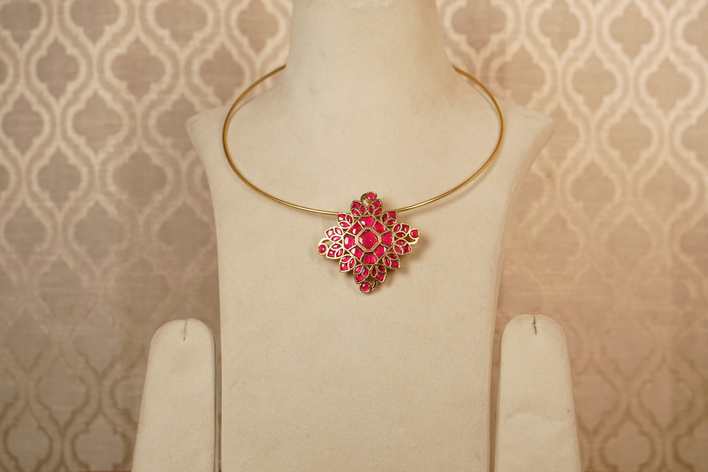 Hasli Kundan Pink Necklace 4-6309