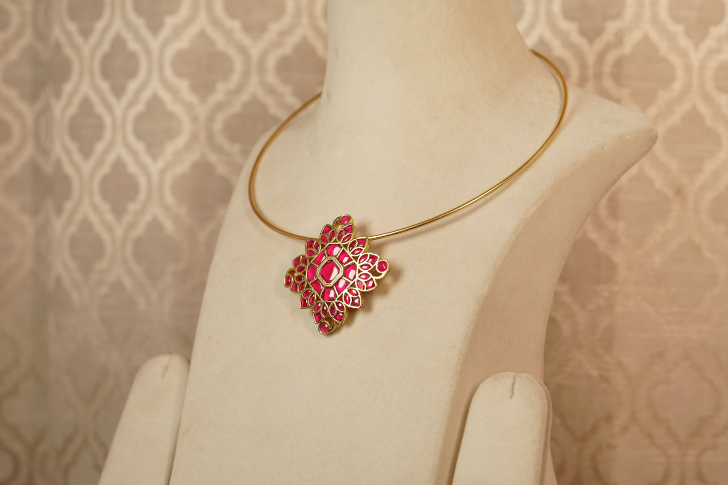 Hasli Kundan Pink Necklace 4-6309