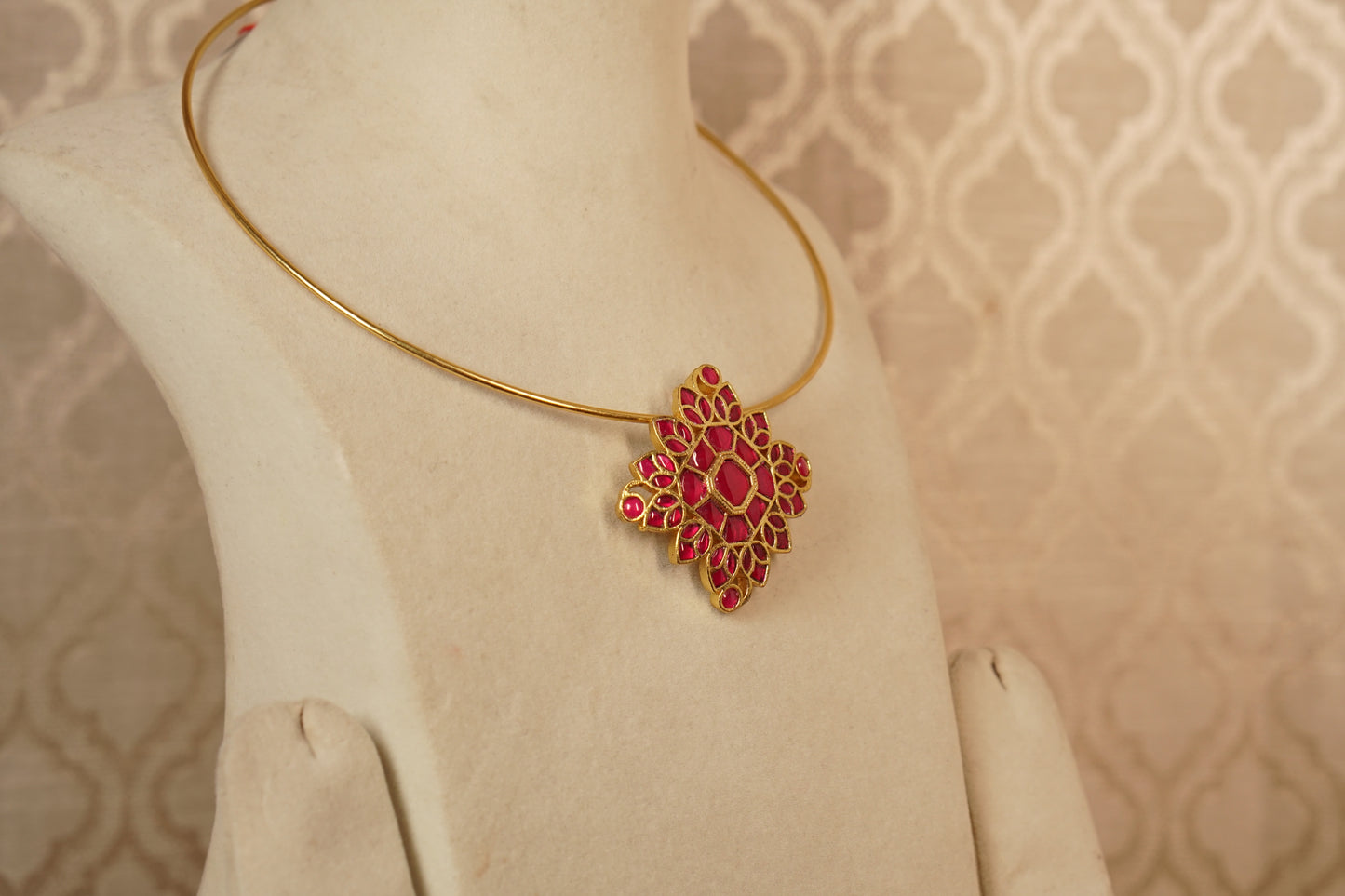 Hasli Kundan Pink Necklace 4-6309