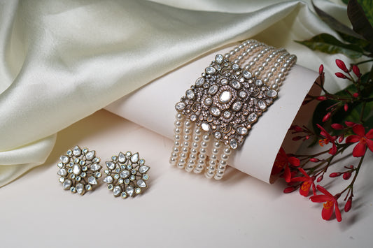 Moissanite polki choker set H1-129