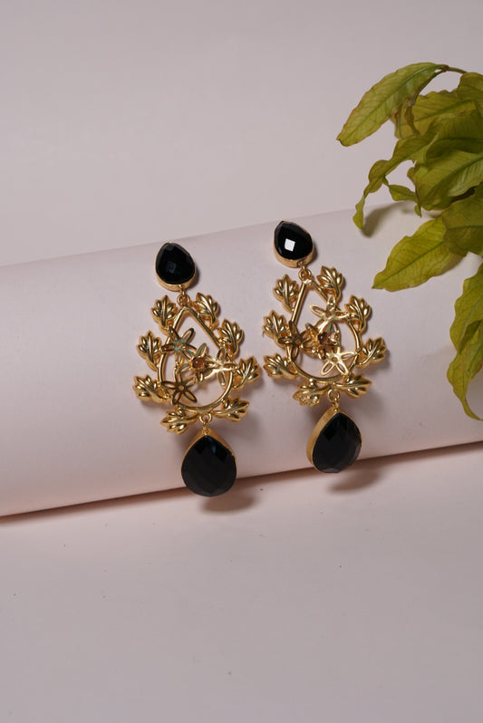 Black Stone earring H1-018
