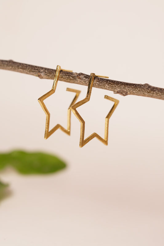 Brass star shape Earrings H1-053