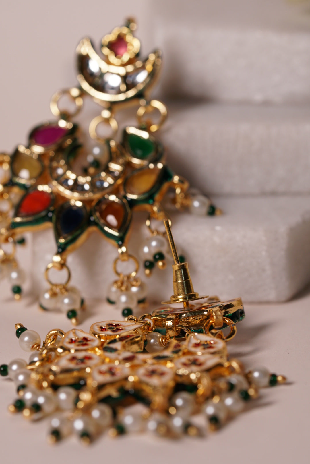 Navratna Polki Earrings H1-022