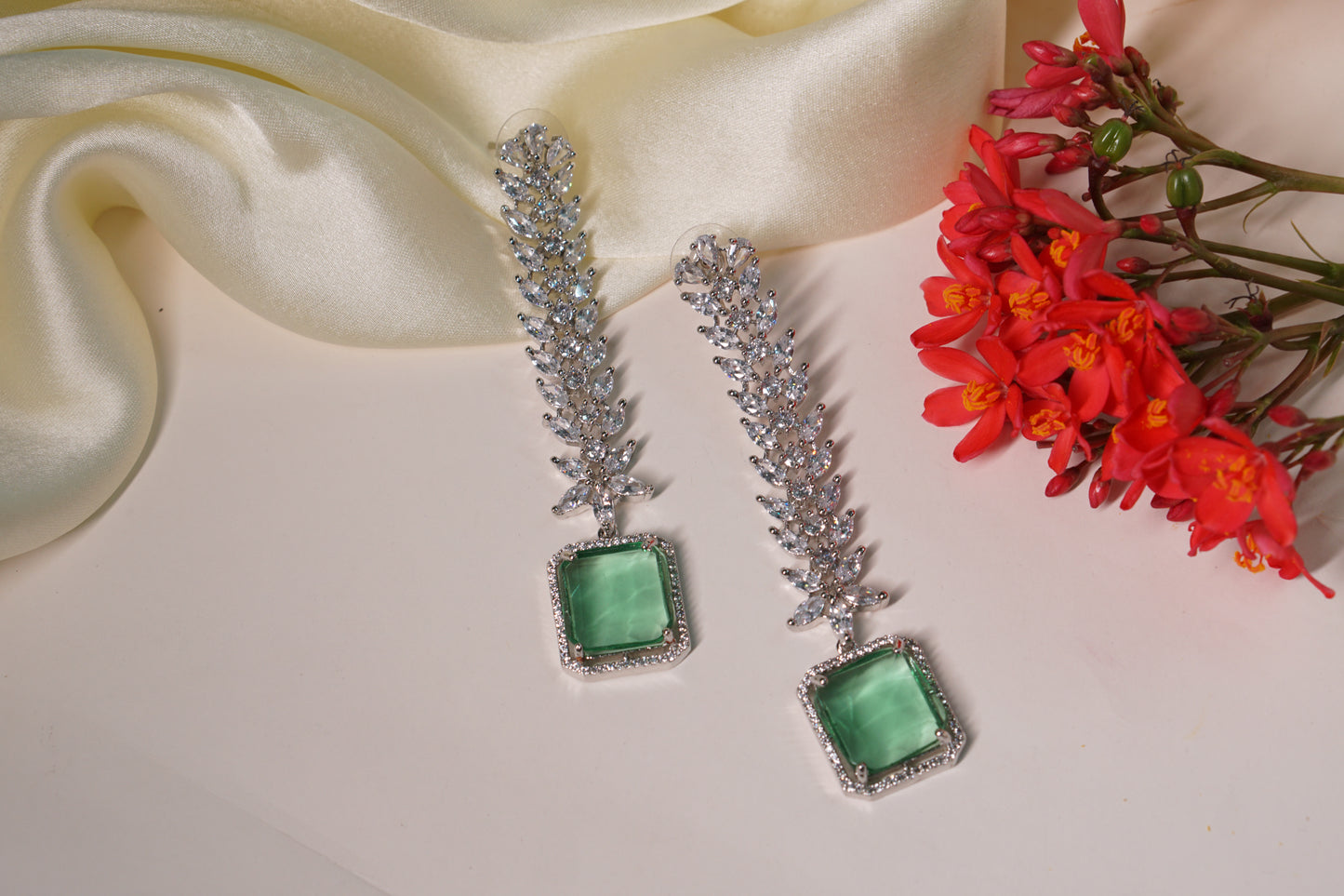 Green AD earrings H1-156