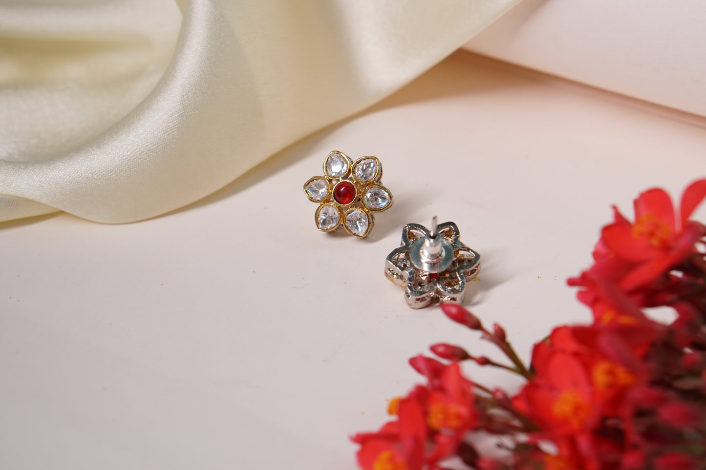 Pink Polki Studs H1-174