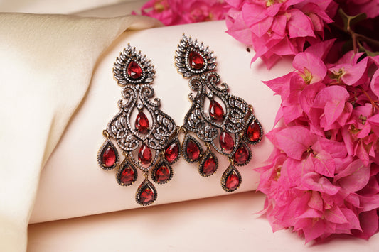 Red stone Ad Earring H1-200