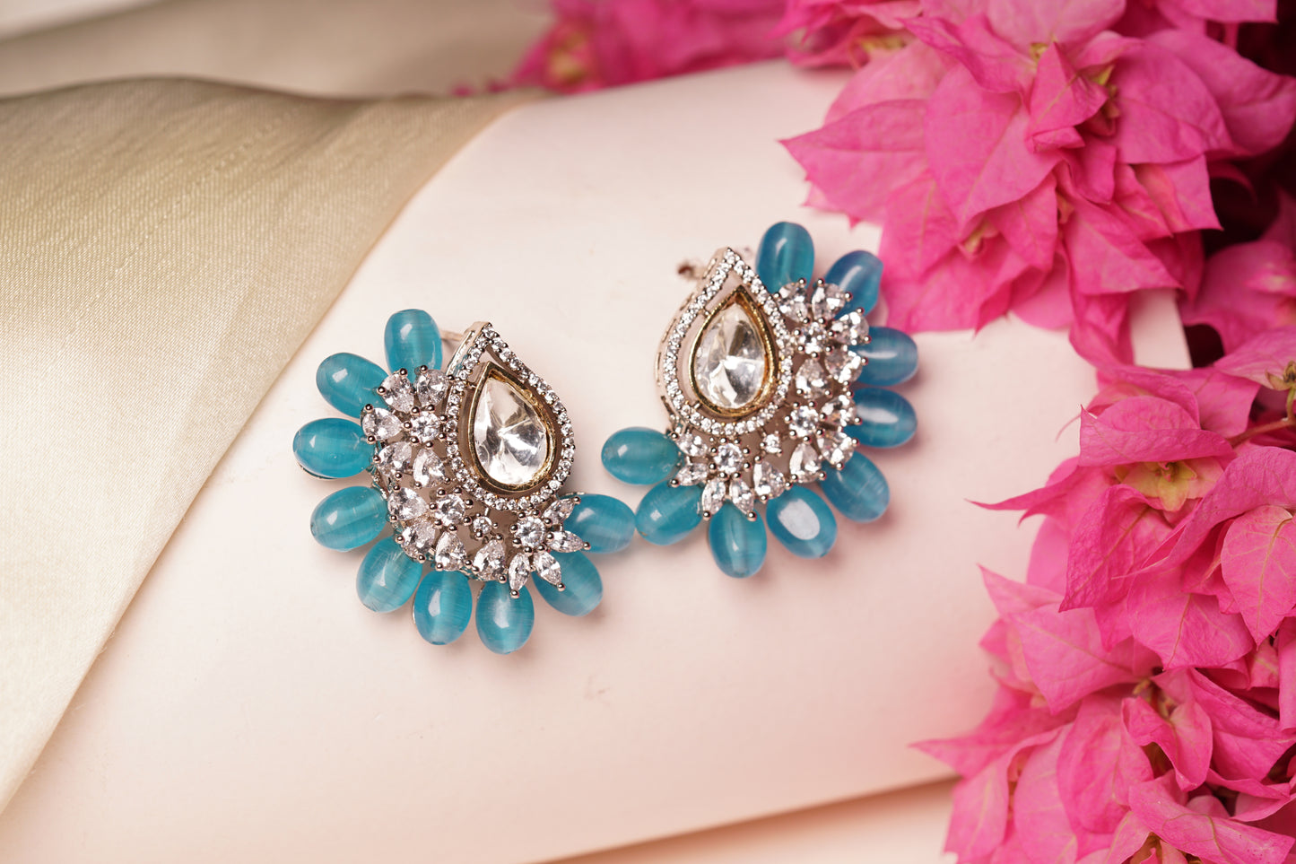 Blue mani polki Earring H1-196