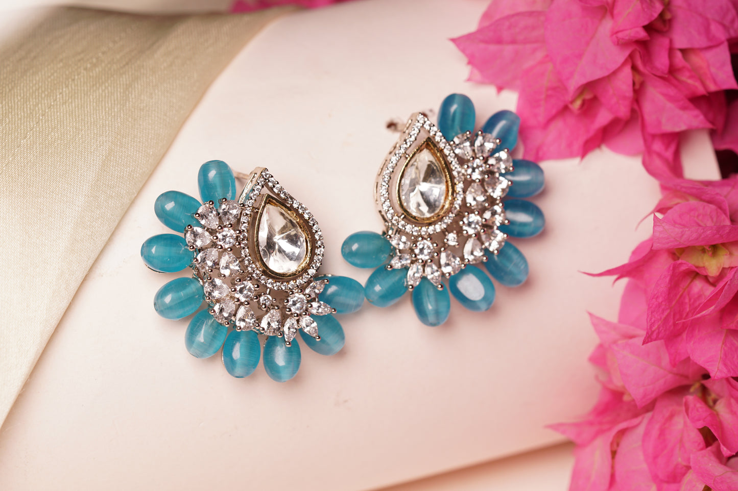 Blue mani polki Earring H1-196