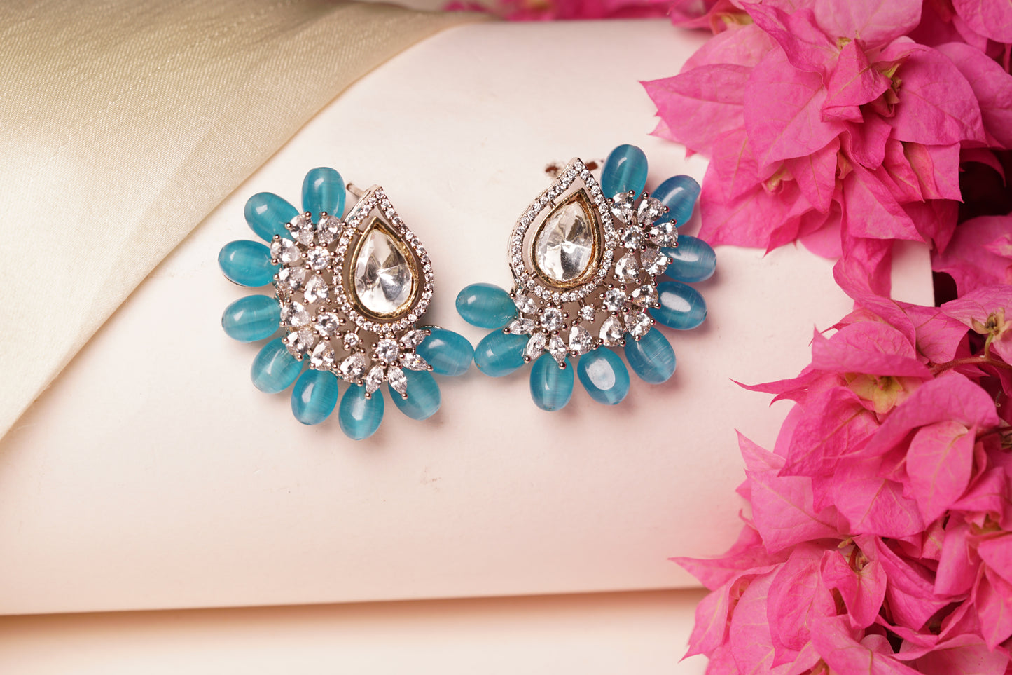 Blue mani polki Earring H1-196