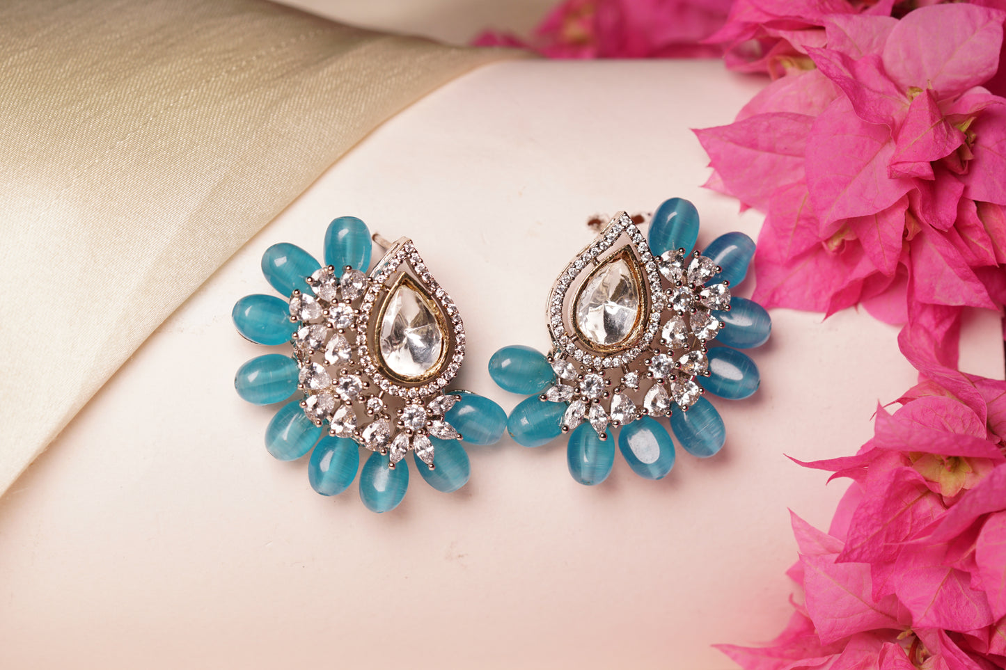 Blue mani polki Earring H1-196