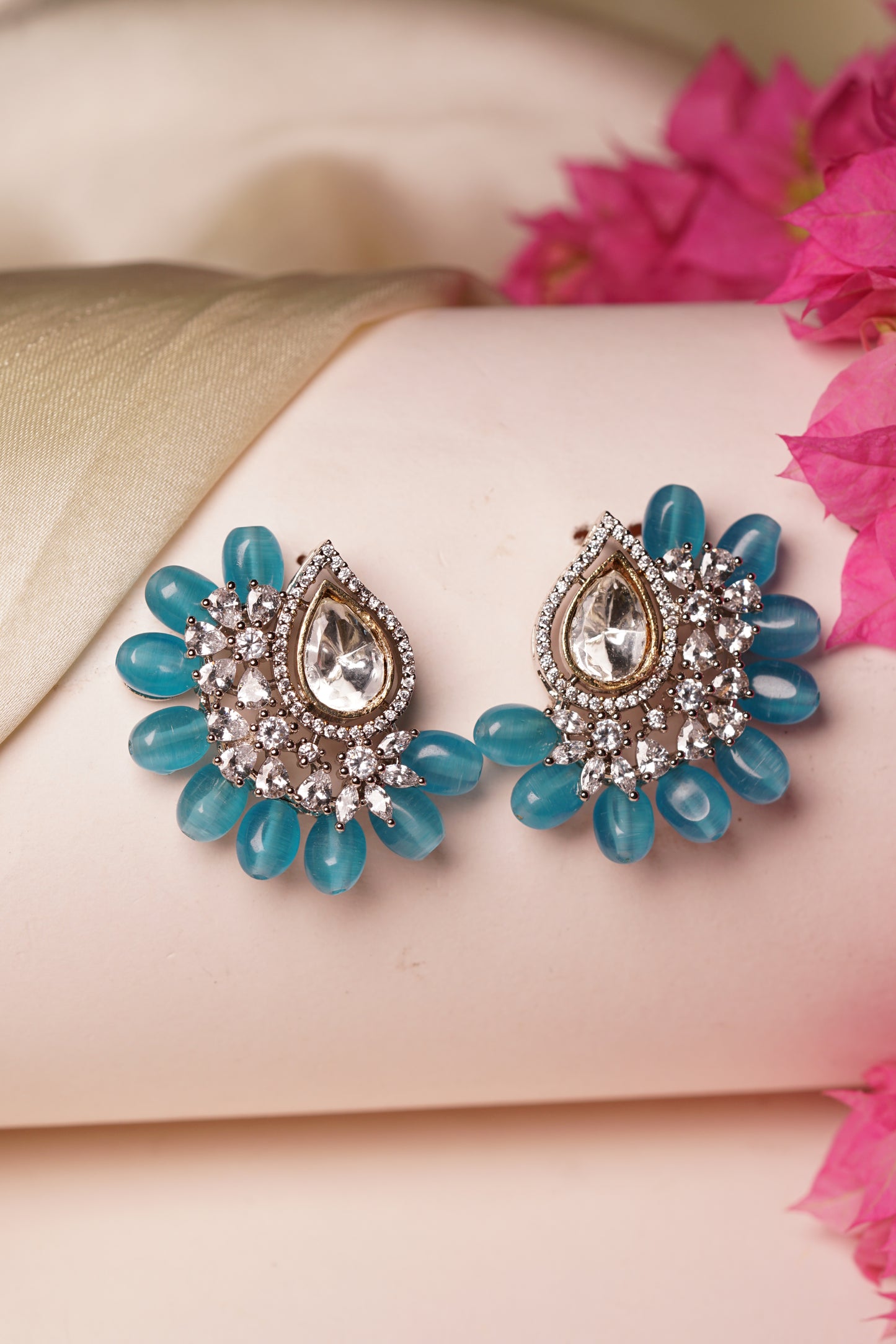 Blue mani polki Earring H1-196