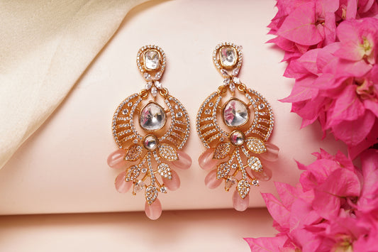 Light pink mani polki Earring H1-206
