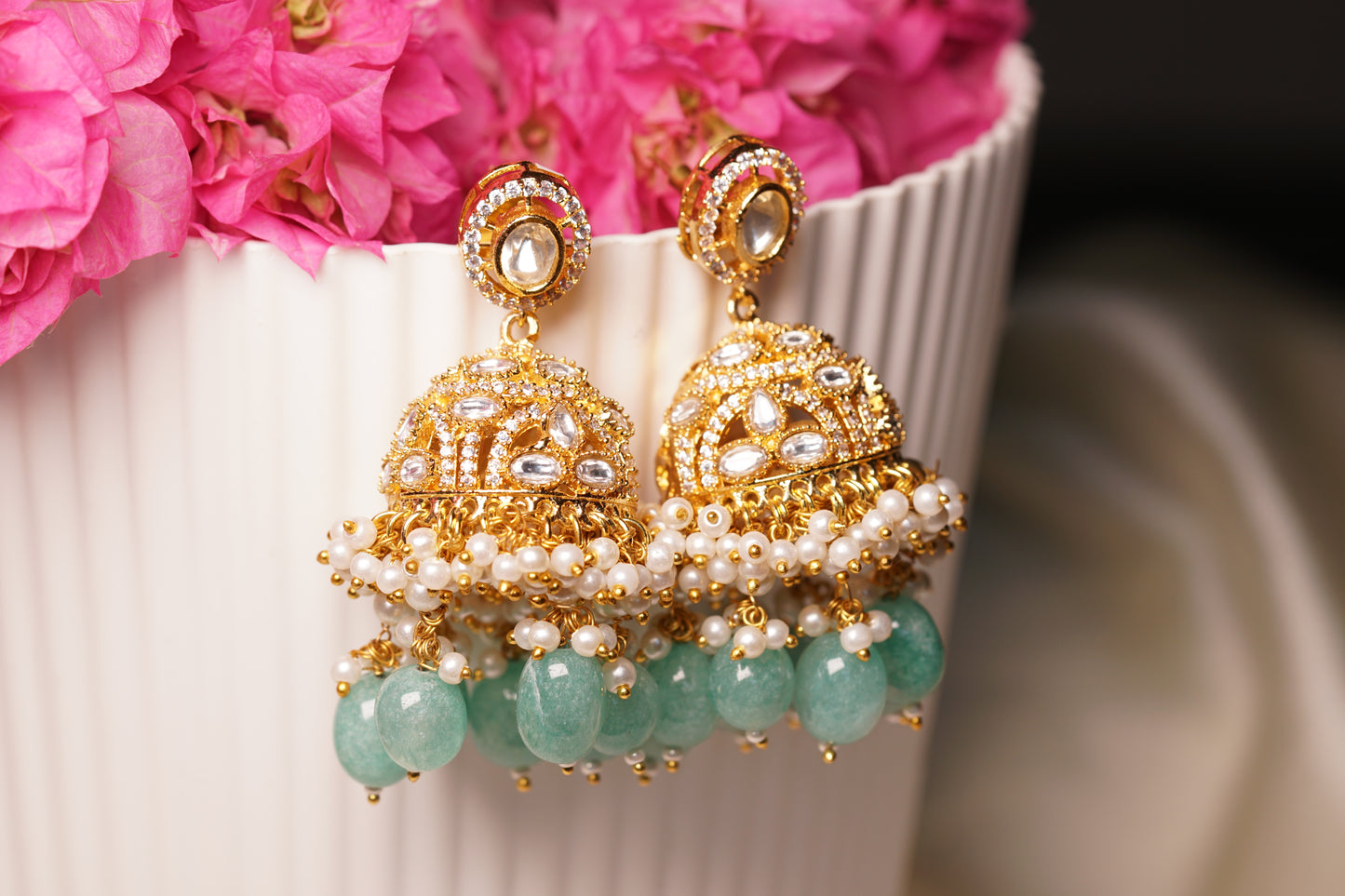 Mint polki jhumki H1-207