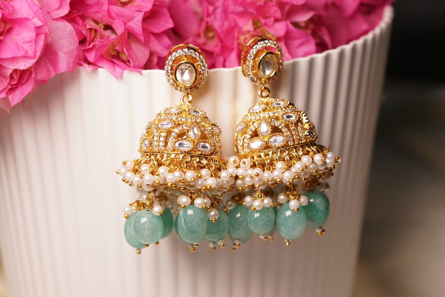 Mint polki jhumki H1-207