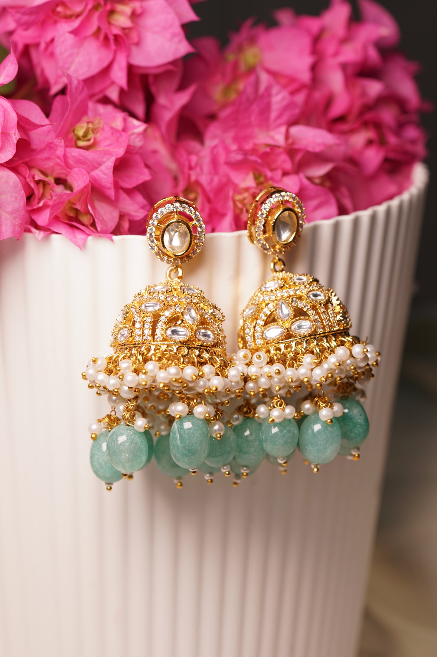 Mint polki jhumki H1-207